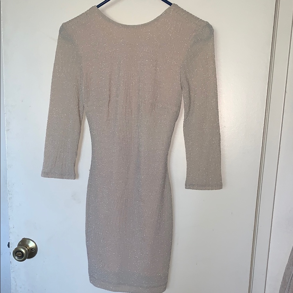Gently Loved Elegant Cream Backless Dress by BEBE